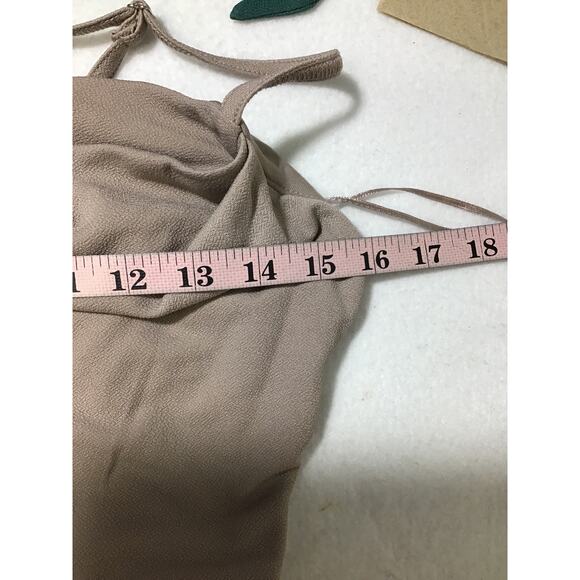 BIRDY GREY SZ S Taupe Cowl Sleeveless Crepe Ash Formal Party Maxi Dress NWT b109 - Picture 5 of 10